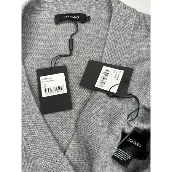 Lisa Yang Danni Cardigan & Sofi Pant Set Grey 100% Cashmere Sz 2 / M $1210 - Picture 8 of 16